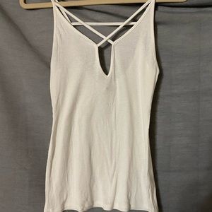 white crossover tank top